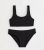 Women Black Textured Bikini Set New Glance