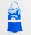 Women Blue Tie Dye Print Halter Tankini Set New Glance