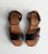 Black Leather-based-Glance Decorated Flatform Sandals New Glance