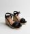 Broad Have compatibility Black Leather-based-Glance Espadrille Wedge Heel Sandals New Glance