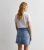 Blue Denim Button Entrance Mini Skirt New Glance