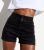 Black Denim Top Waist Shorts New Glance