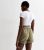 Tall Khaki Denim Top Waist Paperbag Shorts New Glance