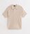 Males’s Off White Cable Knit At ease Have compatibility Quick Sleeve Polo Best New Glance