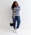 ONLY Curves White Stripe Superb Knit V Neck Jumper New Glance