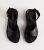 Large Have compatibility Black Leather-based-Glance 2 Phase Chunky Sandals New Glance