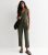 Khaki Sleeveless Button Thru Jumpsuit New Glance