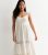 Petite Off White Crochet Tiered Midi Get dressed New Glance