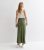 Khaki Textured Midi Skirt New Glance