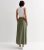 Khaki Textured Break up Hem Midi Skirt New Glance