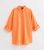 Vivid Orange Textured Lengthy Sleeve Seaside Blouse New Glance