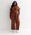 Curves Rust Cotton Belted Application Jumpsuit New Glance