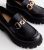 Black Leather-based-Glance Chain Chunky Loafers New Glance