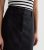 Black Linen Mix Prime Waist Cut up Entrance Midi Skirt New Glance