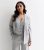 Petite Gentle Gray Pinstripe Unmarried Button Blazer New Glance