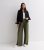 Khaki Extensive Leg Trousers New Glance