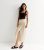 Stone Linen-Glance Wrap Midi Skirt New Glance