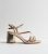 Vast Are compatible Gold Strappy Block Heel Sandals New Glance