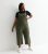 Curves Khaki Strappy Extensive Leg Crop Jumpsuit New Glance