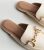 Off White Leather-based-Glance Chain Trim Mule Loafers New Glance