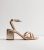 Gold Leather-based-Glance Strappy Block Heel Sandals New Glance