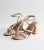 Large Are compatible Gold Fake Croc Multi Strap Block Heel Sandals New Glance