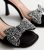 Black Suedette Diamanté Bow Stiletto Sandals New Glance