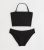 Women Black Textured Bandeau Bikini Set New Glance