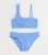 Women Blue Textured One Shoulder Bikini Set New Glance