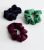 3 Pack Army Teal and Burgundy Ribbed Scrunchies New Glance