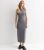 Darkish Gray Slash Neck Slinky Midi Get dressed New Glance