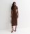 Darkish Brown Slinky Prime Neck Midi Get dressed New Glance