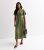 Khaki Lace Trim Button Entrance Midi Get dressed New Glance