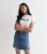 Tall Blue Denim Uncooked Hem Mini Skirt New Glance