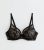 DD+ Black Butterfly Lace Demi Padded Bra New Glance