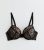 DD+ Black Butterfly Lace Plunge Bra New Glance