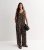 Brown Summary Print Sleeveless Jumpsuit New Glance