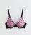 Crimson Floral Embroidered Demi Bra New Glance