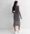 Gini London Darkish Gray Ribbed Knit Minimize Out Midi Get dressed New Glance