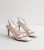 White Twist Knot Stiletto Heel Sandals New Glance