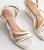 White Croc-Embossed Strappy Wedge Sandals New Glance