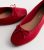 Crimson Leather-based-Glance Ballerina Pumps New Glance