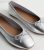 Silver Metal Leather-based-Glance Ballerina Pumps New Glance