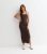 Ladies Brown Ribbed Strappy Maxi Get dressed New Glance