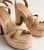 Off White Raffia Wedge Platform Heel Sandals New Glance