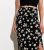 Black Daisy Print Break up Hem Midi Skirt New Glance