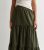 Khaki Poplin Tiered Maxi Skirt New Glance