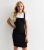 Ladies Black Textured College Pinafore Get dressed New Glance