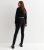 Women Black Popper-Button Slender Faculty Trousers New Glance