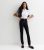 Women Black Ring-Pull Develop Hem College Trousers New Glance